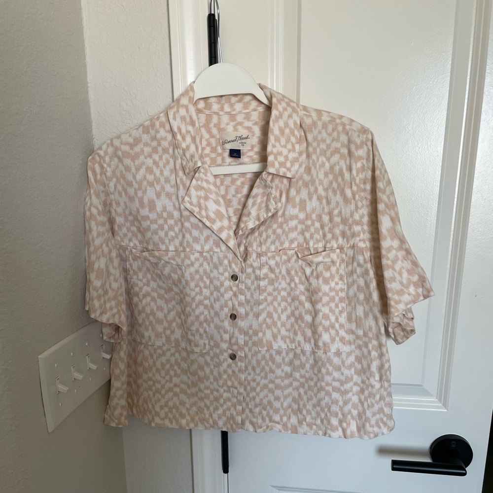 Target brand button up shirt. Size Medium. Color pink